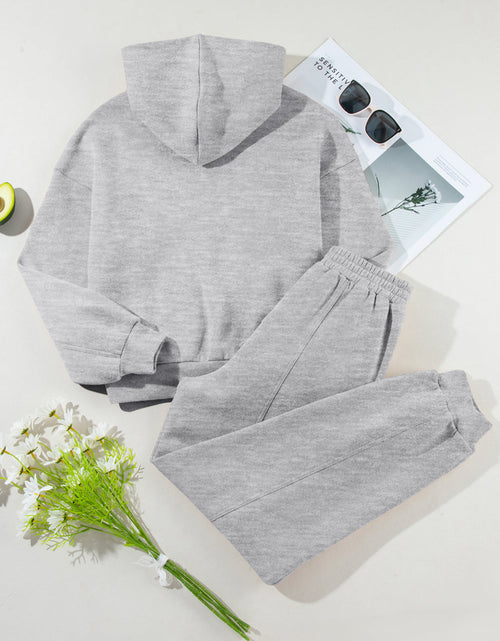 Load image into Gallery viewer, Dropped Shoulder Long Sleeve Hoodie and Pants Active Set

