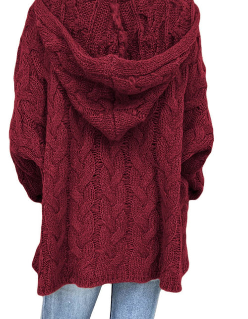 Load image into Gallery viewer, Cable-Knit Hooded Sweater
