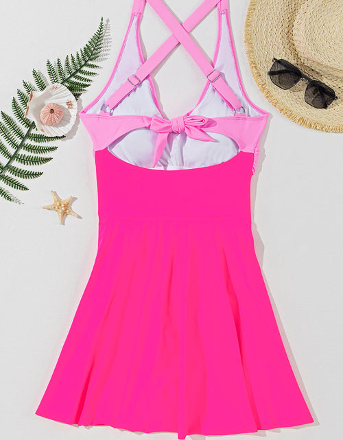 Load image into Gallery viewer, Crisscross V-Neck One-Piece Swimwear
