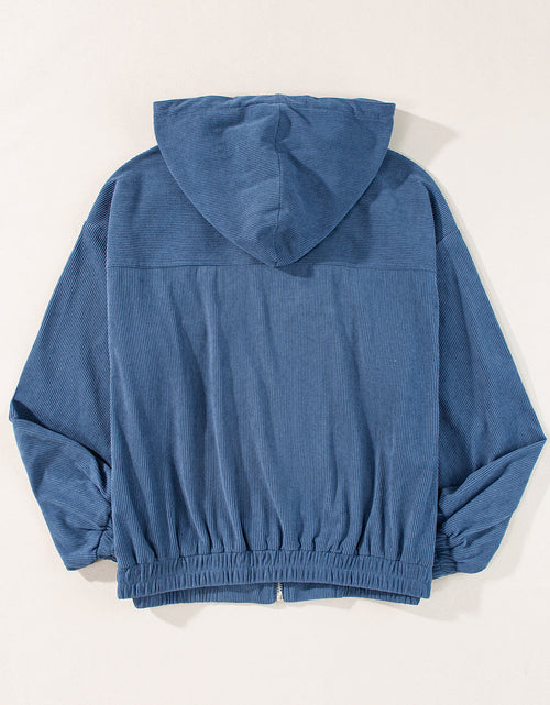 Load image into Gallery viewer, Pocketed Zip Up Long Sleeve Hooded Jacket
