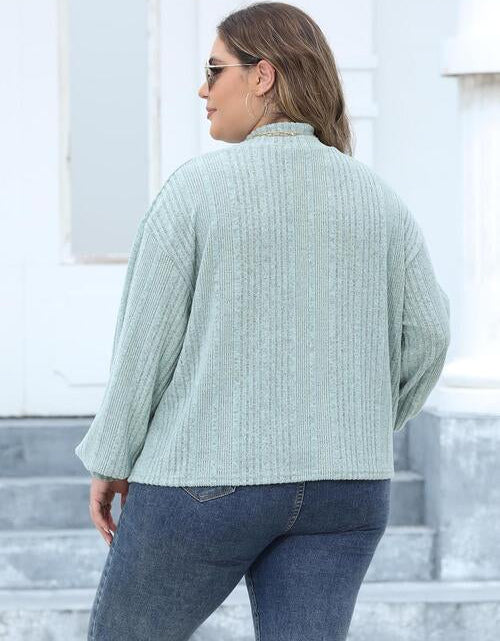 Load image into Gallery viewer, Plus Size Mock Neck Long Sleeve Knit Top
