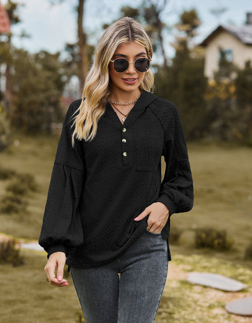 Load image into Gallery viewer, Cable-Knit Dropped Shoulder Hoodie
