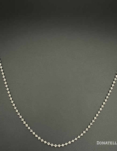 Load image into Gallery viewer, Sterling Silver 925 Bead Ball Chain 2MM, 16"-24", Diamond Cut Bead Ball Chain Necklace, Italian Made Sterling Silver 925 Unisex Chain by Donatello Gian
