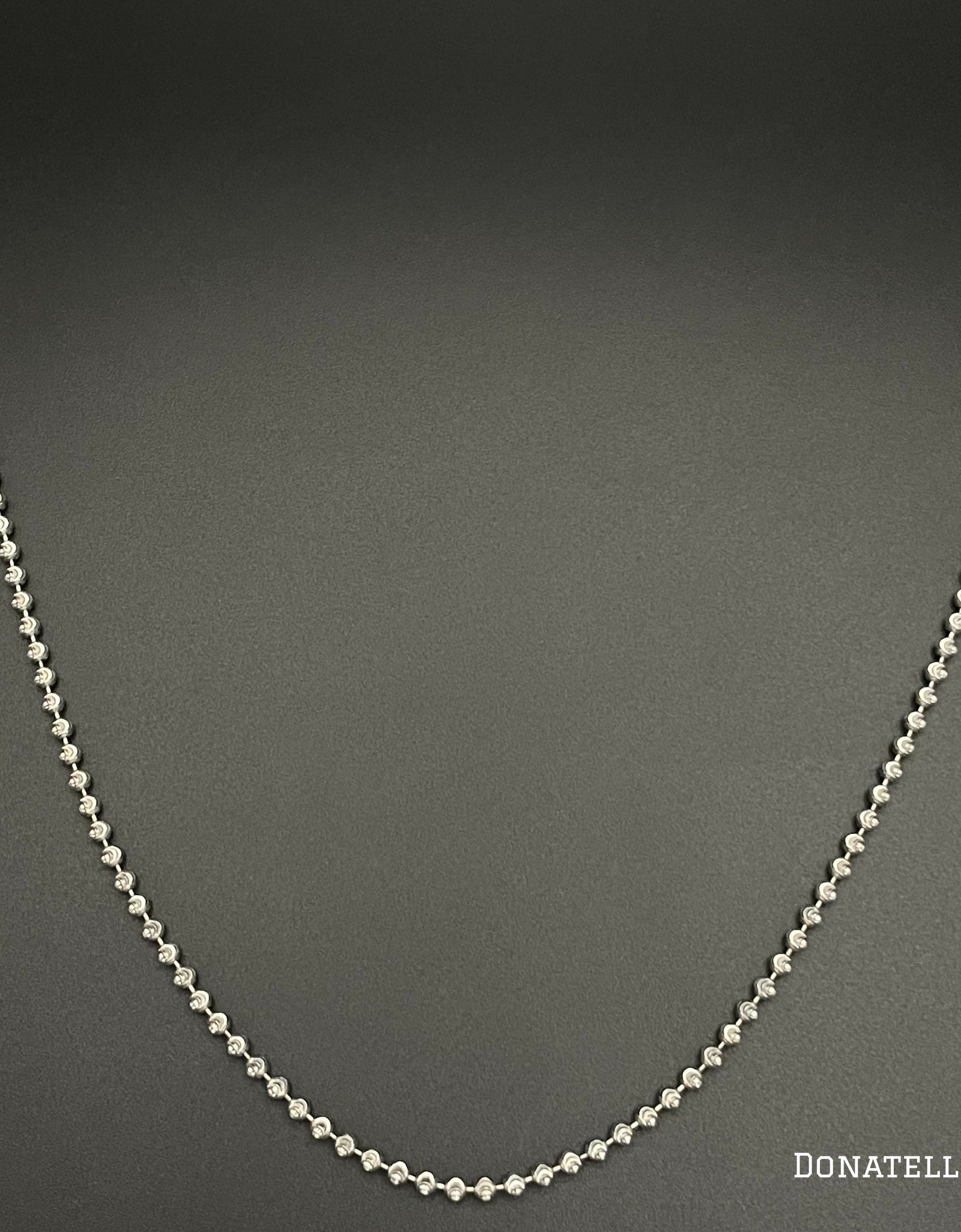 Sterling Silver 925 Bead Ball Chain 2MM, 16"-24", Diamond Cut Bead Ball Chain Necklace, Italian Made Sterling Silver 925 Unisex Chain by Donatello Gian