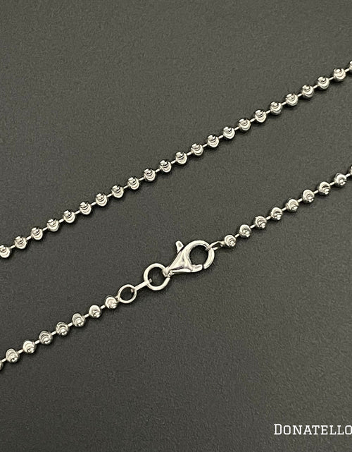 Load image into Gallery viewer, Sterling Silver 925 Bead Ball Chain 2MM, 16"-24", Diamond Cut Bead Ball Chain Necklace, Italian Made Sterling Silver 925 Unisex Chain by Donatello Gian
