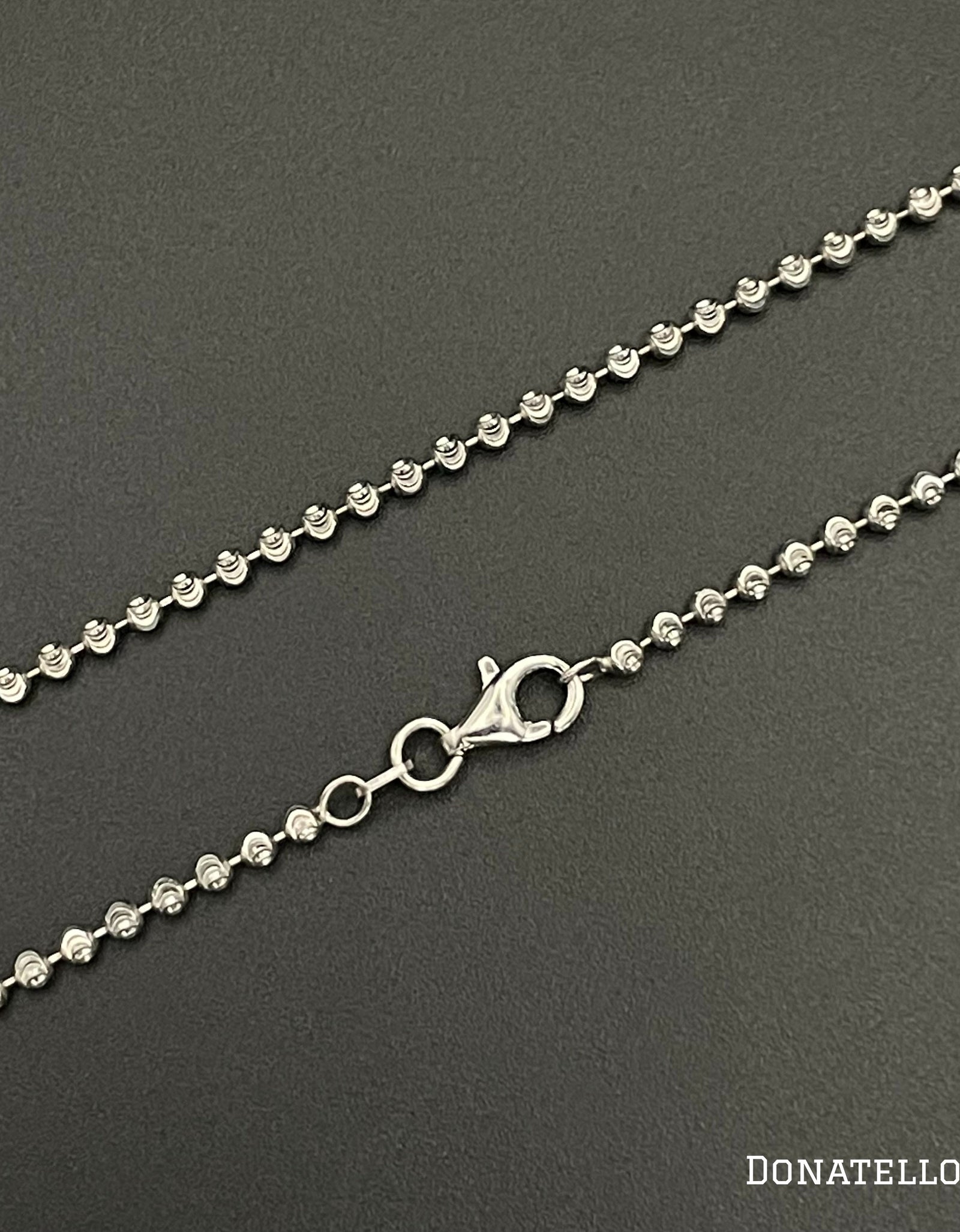 Sterling Silver 925 Bead Ball Chain 2MM, 16"-24", Diamond Cut Bead Ball Chain Necklace, Italian Made Sterling Silver 925 Unisex Chain by Donatello Gian