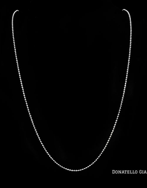 Load image into Gallery viewer, Sterling Silver 925 Diamond Cut Bead Ball Necklace 1.3MM, 16"-24", Bead Ball Necklace Chain Necklace, Italian Made Sterling Silver 925 Unisex Chain by Donatello Gian
