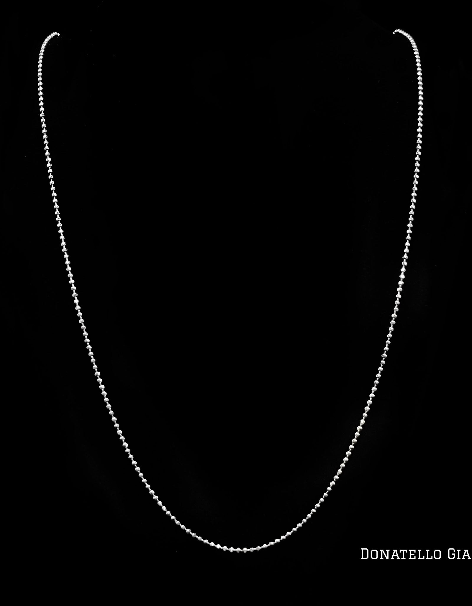 Sterling Silver 925 Diamond Cut Bead Ball Necklace 1.3MM, 16"-24", Bead Ball Necklace Chain Necklace, Italian Made Sterling Silver 925 Unisex Chain by Donatello Gian