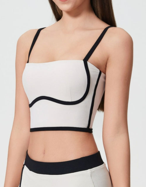 Load image into Gallery viewer, Millennia Contrast Trim Square Neck Active Cami with Detachable Chest Pads
