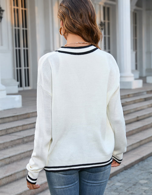 Load image into Gallery viewer, Angel Wings Buttoned V-Neck Long Sleeve Cardigan
