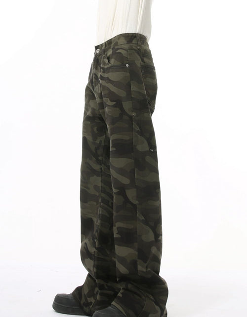 Load image into Gallery viewer, Camouflage Bootcut Jeans with Pockets
