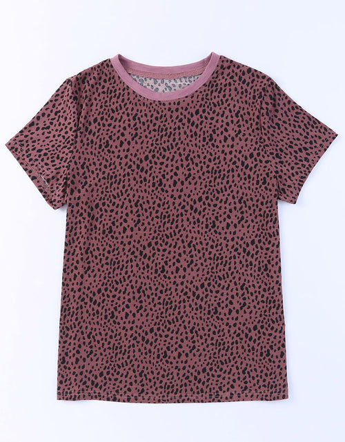 Load image into Gallery viewer, Animal Print Round Neck Short Sleeve T-Shirt
