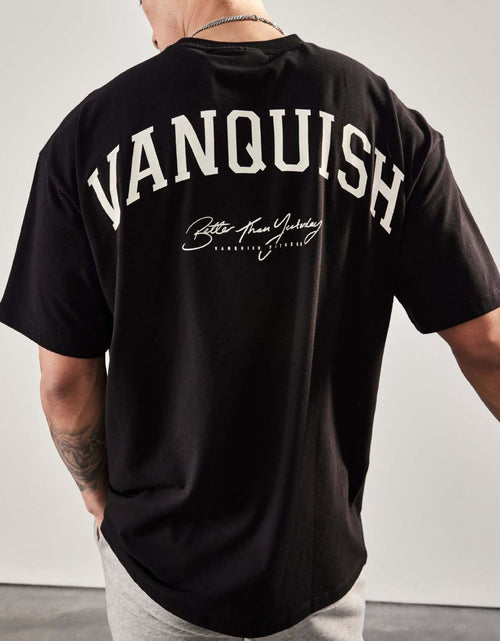 Load image into Gallery viewer, Men's Plus Size Letter Graphic Round Neck Half Sleeve T-Shirt
