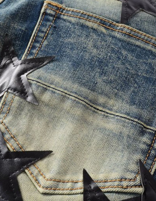 Load image into Gallery viewer, Men's Washed Star Slim Jeans
