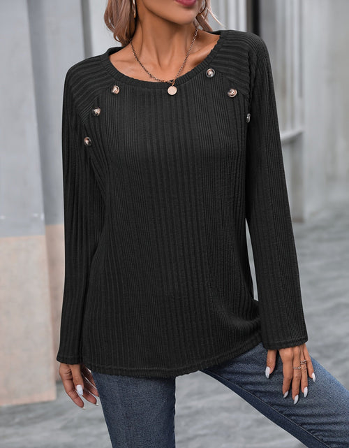 Load image into Gallery viewer, Round Neck Long Sleeve T-Shirt
