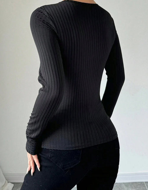 Load image into Gallery viewer, Mesh Detail Round Neck Long Sleeve Top
