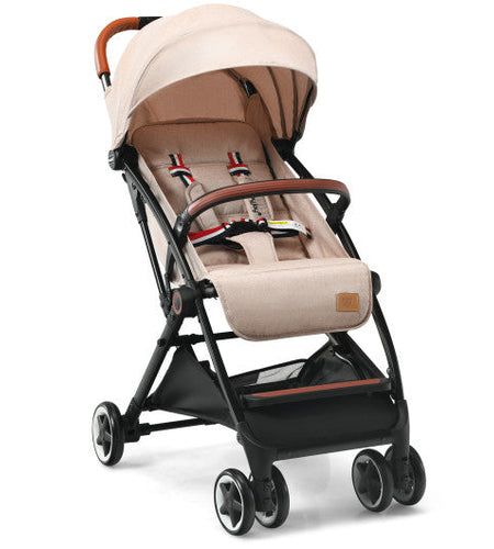 Lightweight Aluminium Frame Baby Stroller with Net-Beige