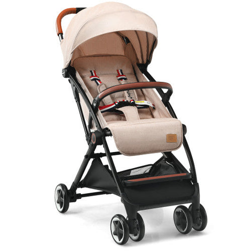 Load image into Gallery viewer, Lightweight Aluminium Frame Baby Stroller with Net-Beige
