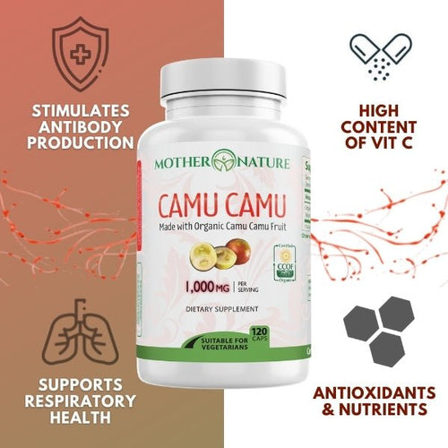 Load image into Gallery viewer, Camu Camu Capsules by Mother Nature Organics
