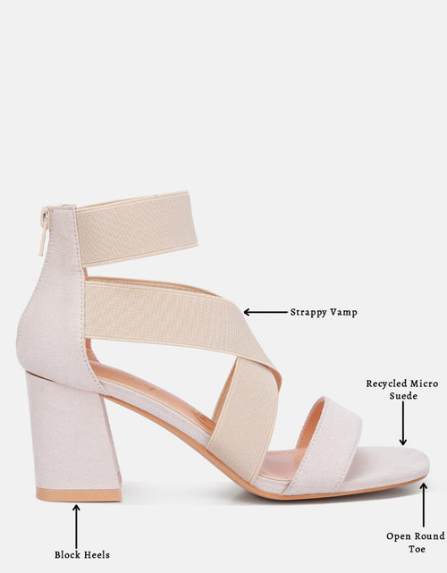 Load image into Gallery viewer, benicia elastic strappy block heel sandals by London Rag
