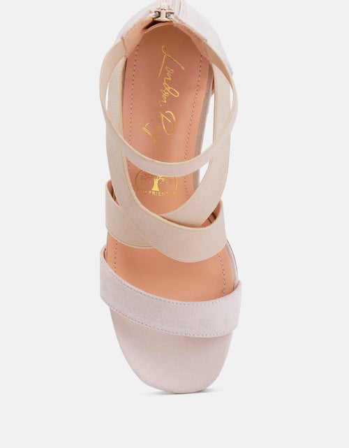 Load image into Gallery viewer, benicia elastic strappy block heel sandals by London Rag
