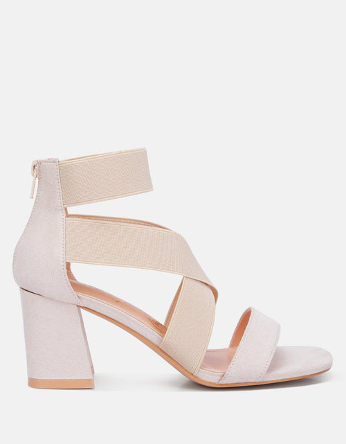 Load image into Gallery viewer, benicia elastic strappy block heel sandals by London Rag
