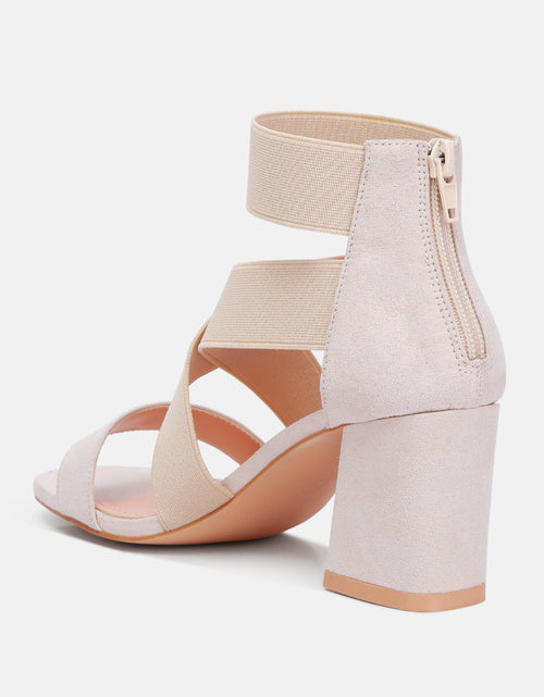 Load image into Gallery viewer, benicia elastic strappy block heel sandals by London Rag
