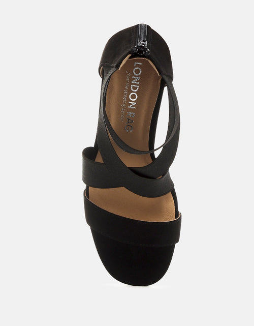 Load image into Gallery viewer, benicia elastic strappy block heel sandals by London Rag

