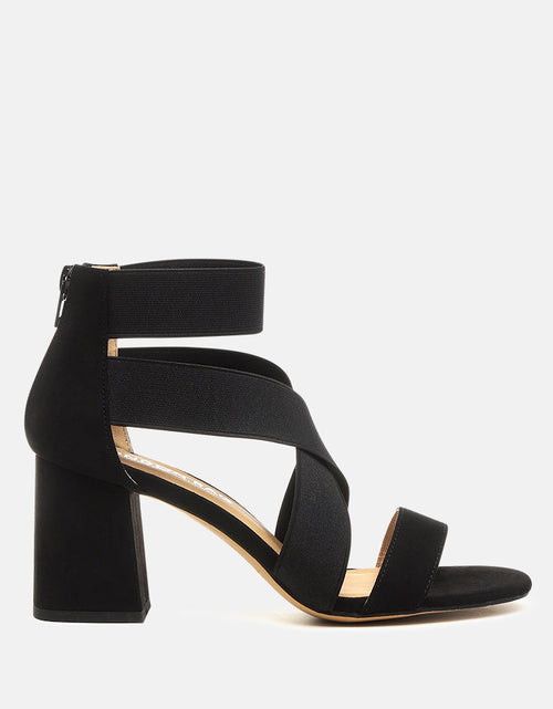 Load image into Gallery viewer, benicia elastic strappy block heel sandals by London Rag
