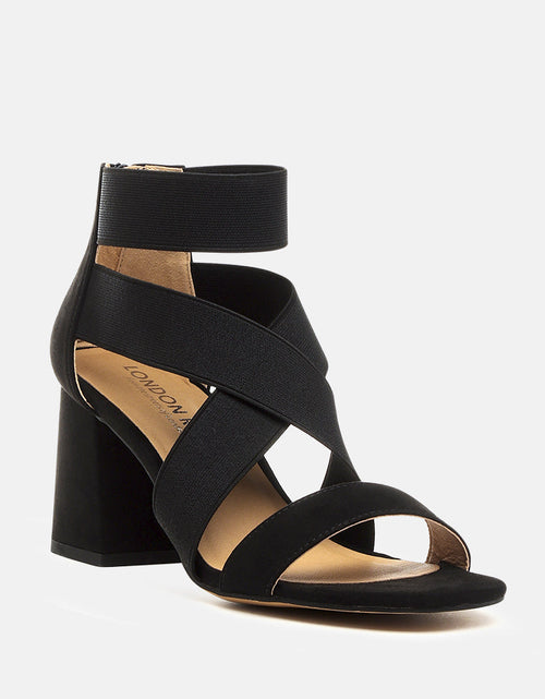 Load image into Gallery viewer, benicia elastic strappy block heel sandals by London Rag
