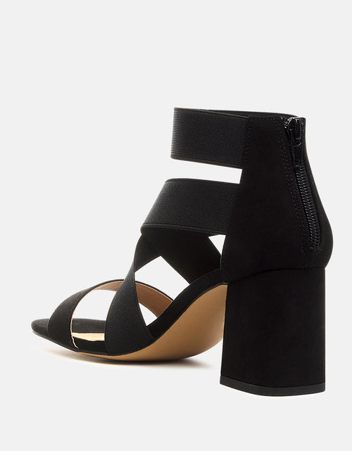 Load image into Gallery viewer, benicia elastic strappy block heel sandals by London Rag
