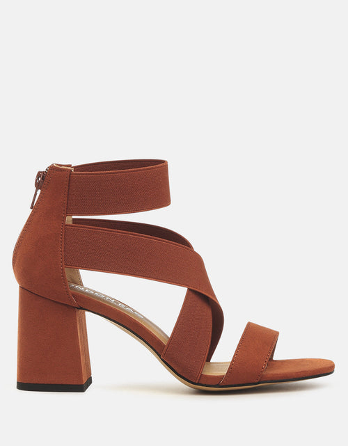 Load image into Gallery viewer, benicia elastic strappy block heel sandals by London Rag

