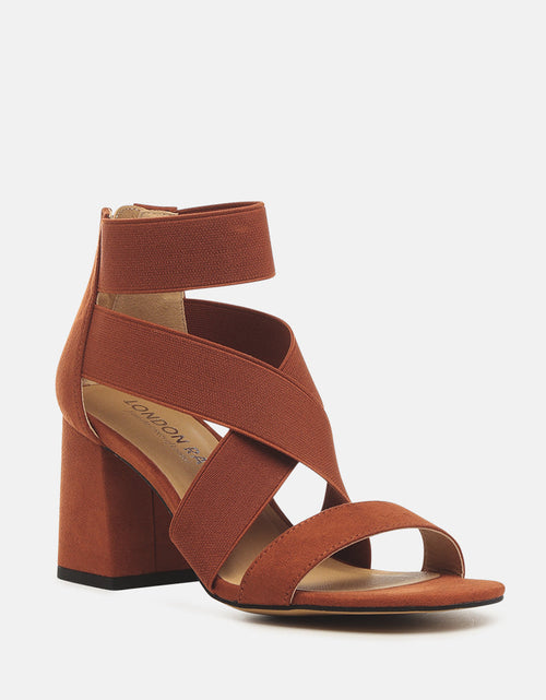 Load image into Gallery viewer, benicia elastic strappy block heel sandals by London Rag
