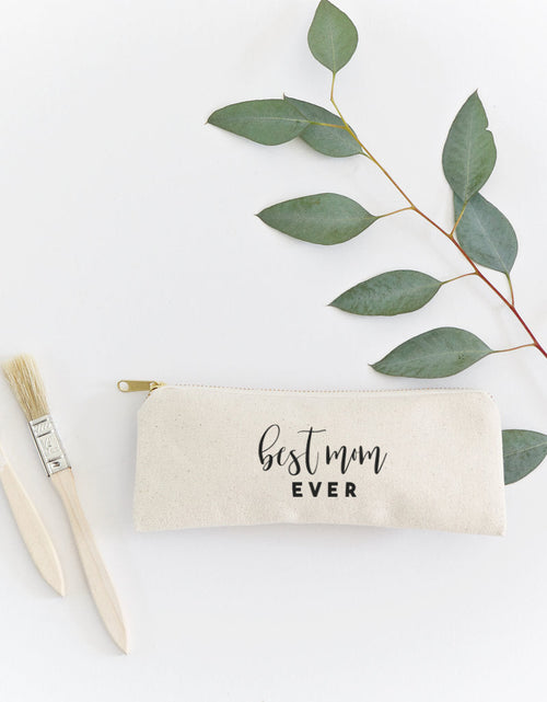 Load image into Gallery viewer, Best Mom Ever Cotton Canvas Pencil Case and Travel Pouch by The Cotton &amp; Canvas Co.
