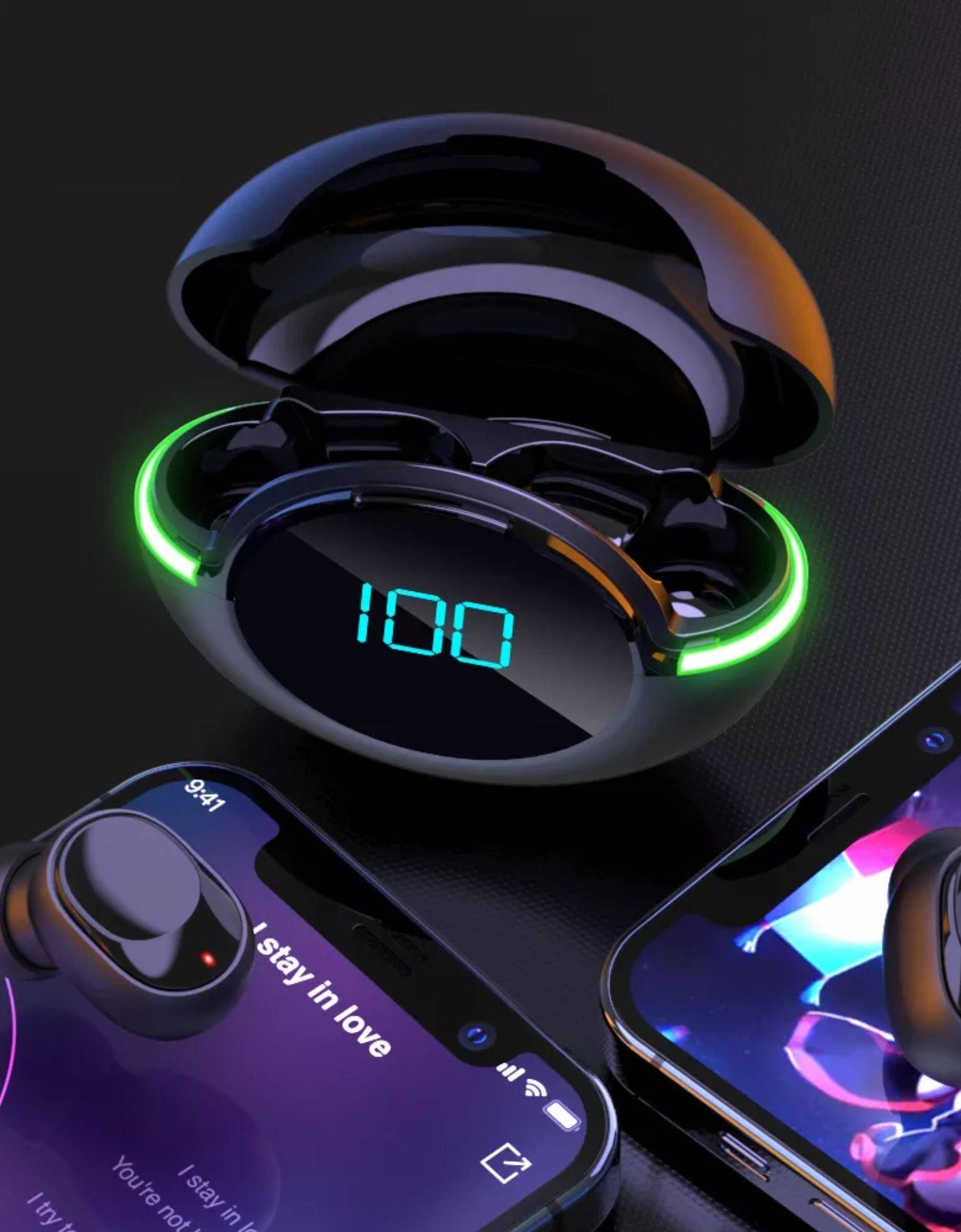 BestBuds TWS Earbuds w/ Wireless Digital Display Charging Case