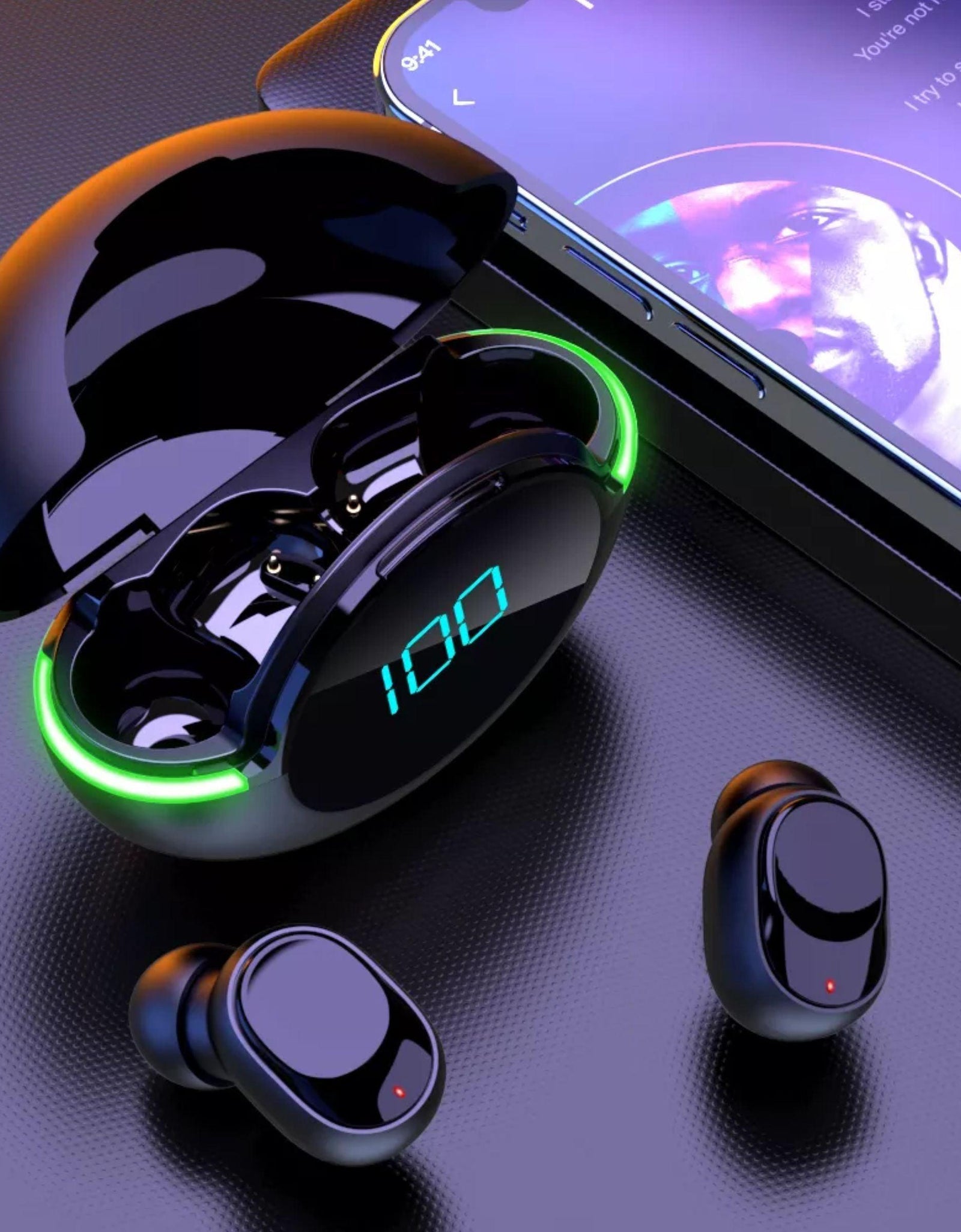BestBuds TWS Earbuds w/ Wireless Digital Display Charging Case