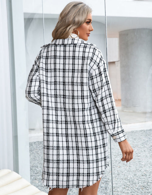 Load image into Gallery viewer, Ivy Lane Plaid Pocketed Button Up Dropped Shoulder Jacket
