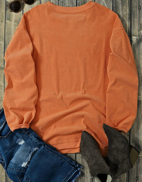 Load image into Gallery viewer, Letter Graphic Round Neck Long Sleeve Sweatshirt
