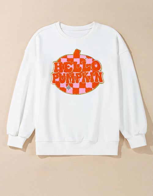 Load image into Gallery viewer, Graphic Round Neck Long Sleeve Sweatshirt
