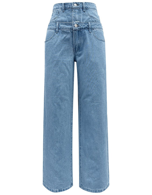 Load image into Gallery viewer, Faux Layered High Waist Jeans
