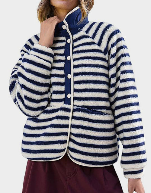 Load image into Gallery viewer, Pocketed Half Snap Sherpa Jacket
