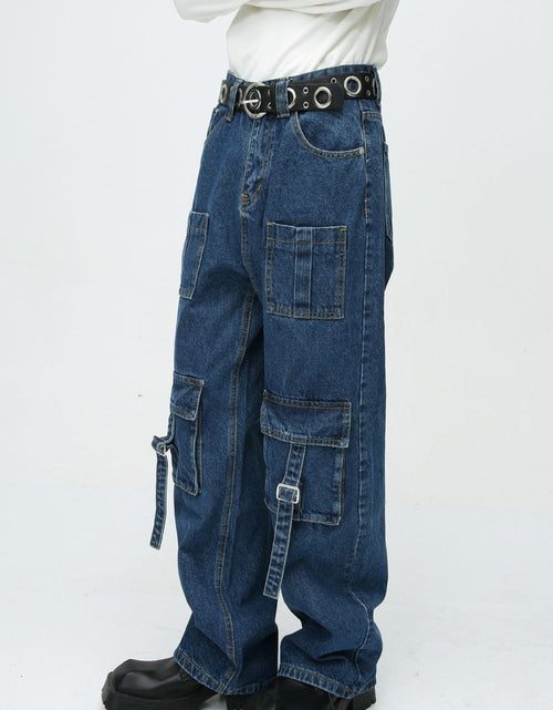 Load image into Gallery viewer, Mid Rise Men's Jeans with Cargo Pockets

