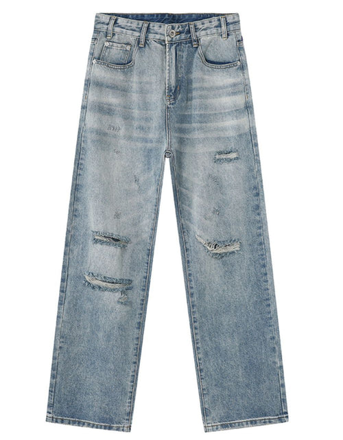 Load image into Gallery viewer, Distressed Wide Leg Jeans
