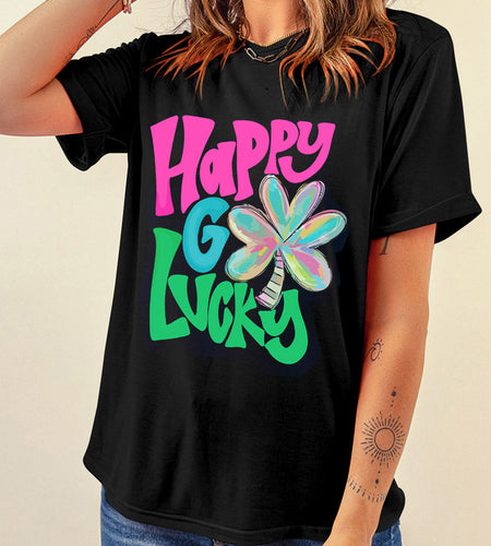Letter Graphic Round Neck T-Shirt