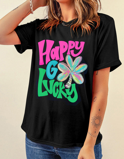 Load image into Gallery viewer, Letter Graphic Round Neck T-Shirt
