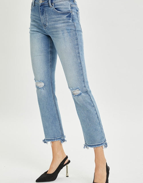 Load image into Gallery viewer, RISEN Full Size High Rise Distressed Cropped Straight Jeans
