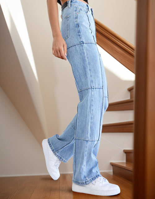 Load image into Gallery viewer, High Waist Straight Jeans with Pockets
