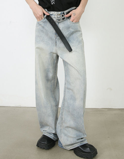 Load image into Gallery viewer, Men's Wide Leg Jeans with Pockets
