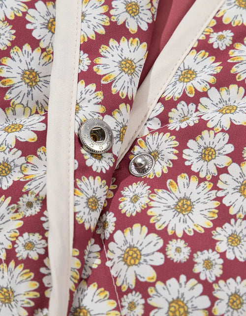 Load image into Gallery viewer, Floral Snap Down Mock Neck Coat

