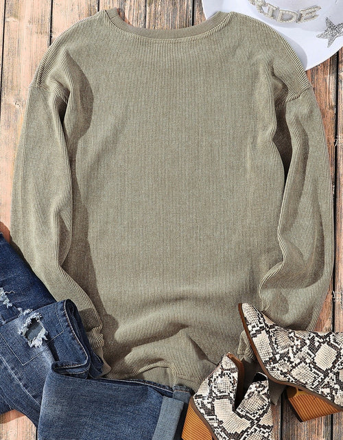 Load image into Gallery viewer, LUCKY Round Neck Dropped Shoulder Sweatshirt
